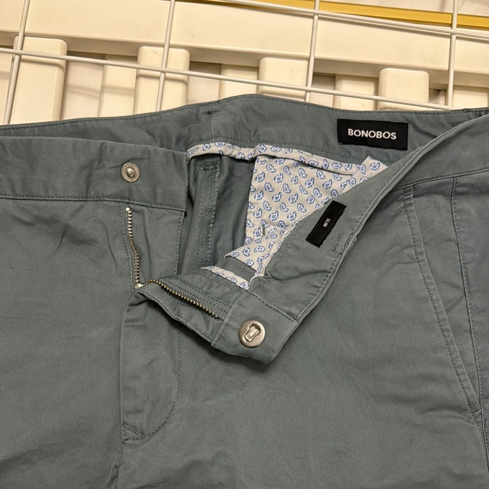 Bonobos Men’s Slim Fit Khakis 34x30 grayish blue